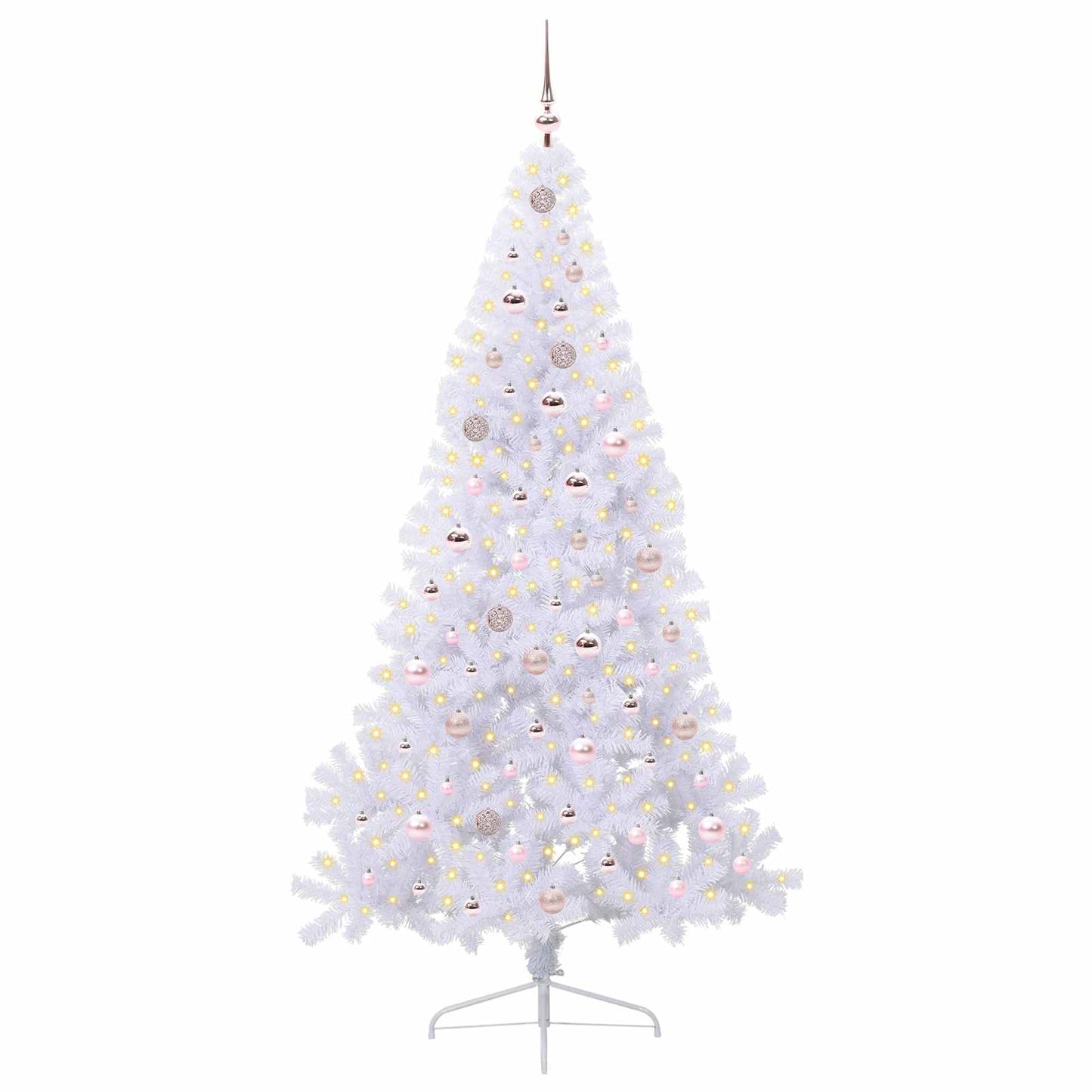 Kunstkerstboom met 300 LED Wit 210 cm PVC en staal