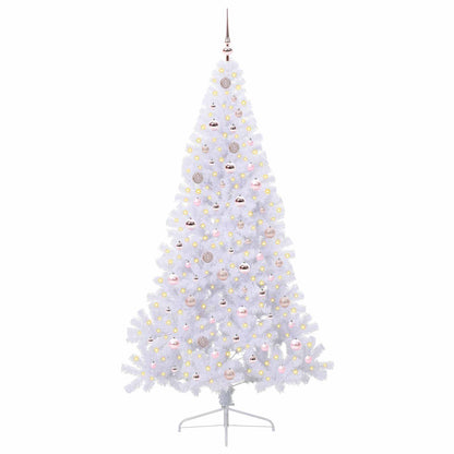 Kunstkerstboom met 300 LED Wit 210 cm PVC en staal
