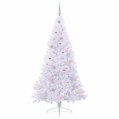 Kunstkerstboom met 300 LED Wit 210 cm PVC en staal