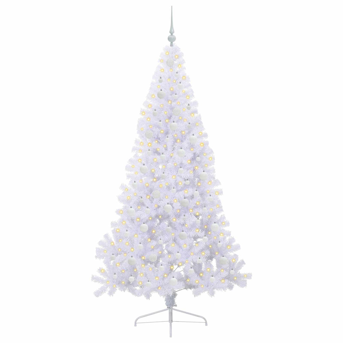 Kunstkerstboom met 300 LED Wit 210 cm PVC en staal