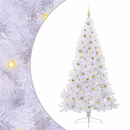 Kunstkerstboom met 300 LED Wit 210 cm PVC en staal