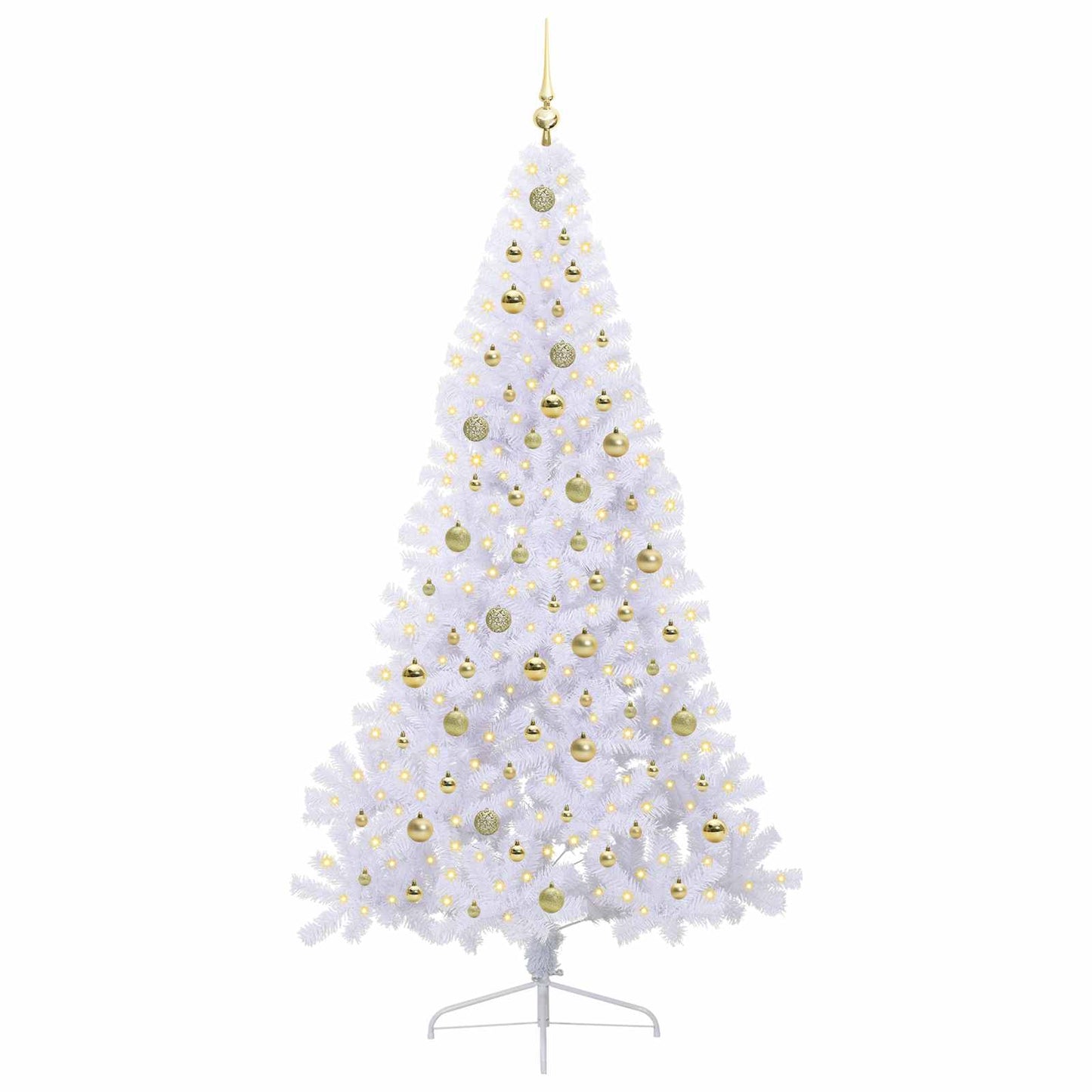 Kunstkerstboom met 300 LED Wit 210 cm PVC en staal