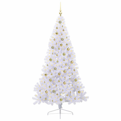 Kunstkerstboom met 300 LED Wit 210 cm PVC en staal