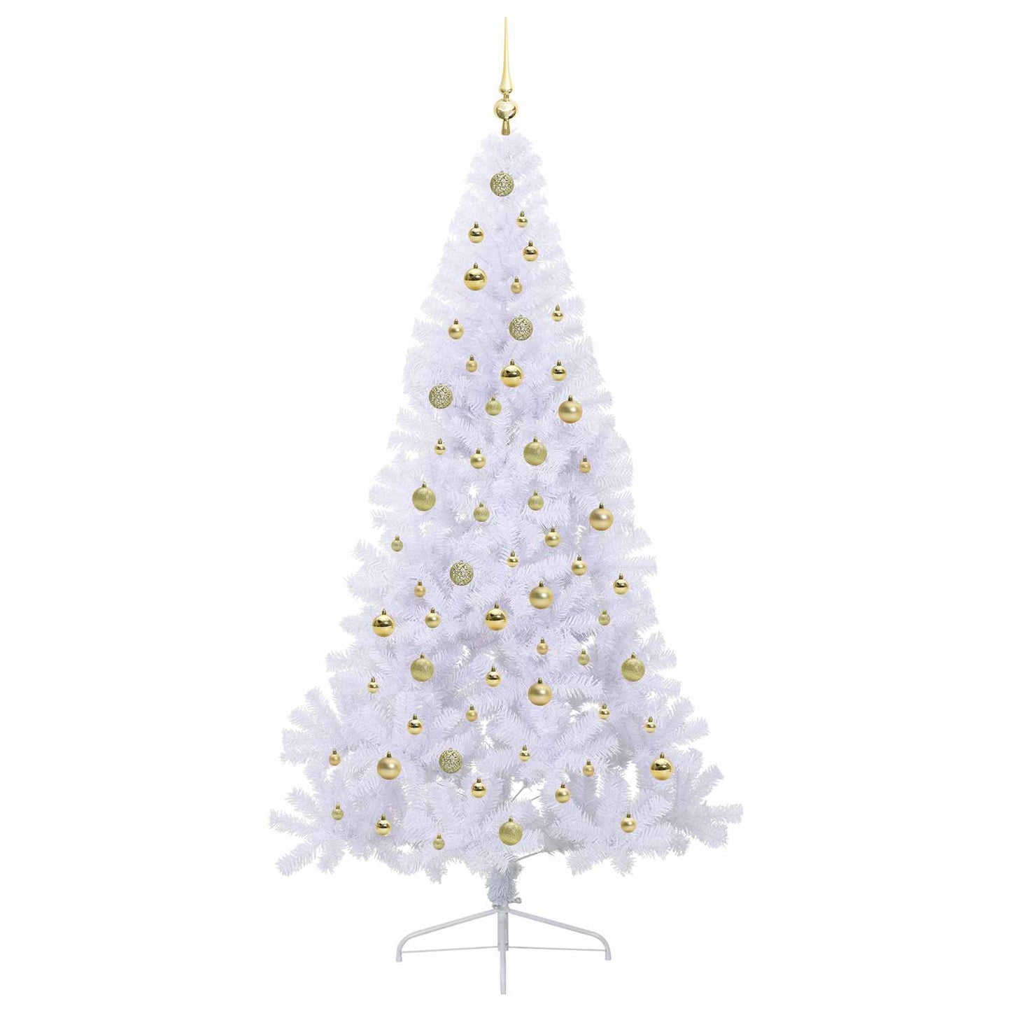 Kunstkerstboom met 300 LED Wit 210 cm PVC en staal