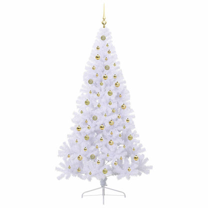 Kunstkerstboom met 300 LED Wit 210 cm PVC en staal