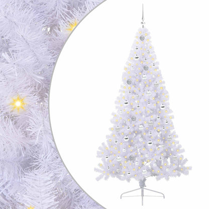 Kunstkerstboom met 300 LED Wit 210 cm PVC en staal