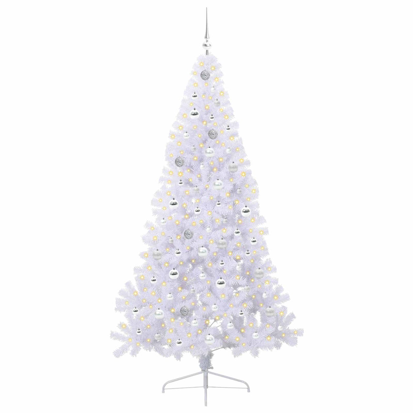 Kunstkerstboom met 300 LED Wit 210 cm PVC en staal