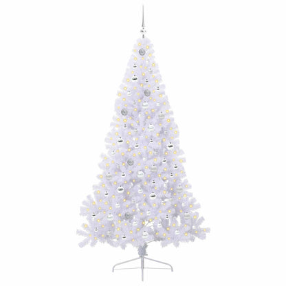 Kunstkerstboom met 300 LED Wit 210 cm PVC en staal