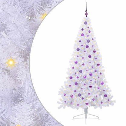 Kunstkerstboom met 300 LED Wit 210 cm PVC en staal