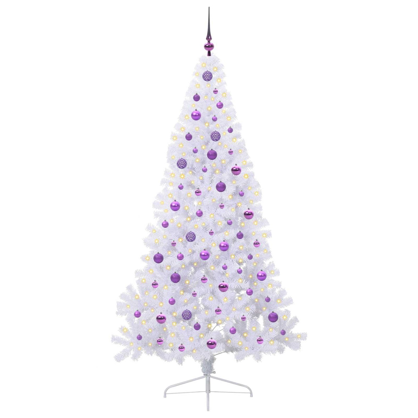Kunstkerstboom met 300 LED Wit 210 cm PVC en staal