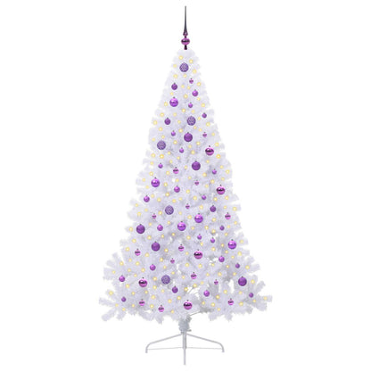 Kunstkerstboom met 300 LED Wit 210 cm PVC en staal