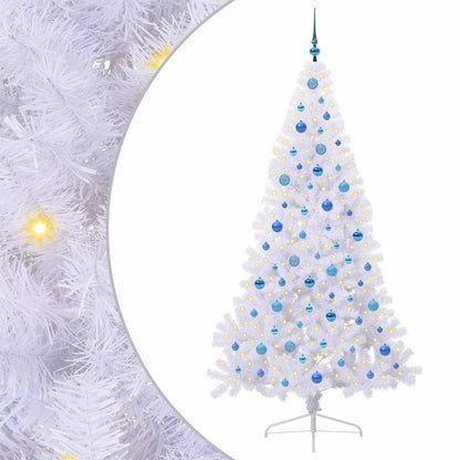 Kunstkerstboom met 300 LED Wit 210 cm PVC en staal