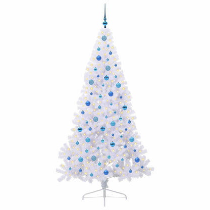 Kunstkerstboom met 300 LED Wit 210 cm PVC en staal