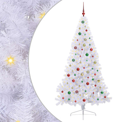 Kunstkerstboom met 300 LED Wit 210 cm PVC en staal