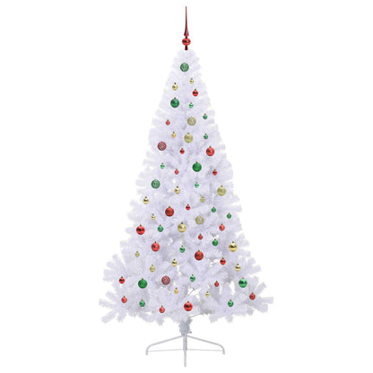 Kunstkerstboom met 300 LED Wit 210 cm PVC en staal