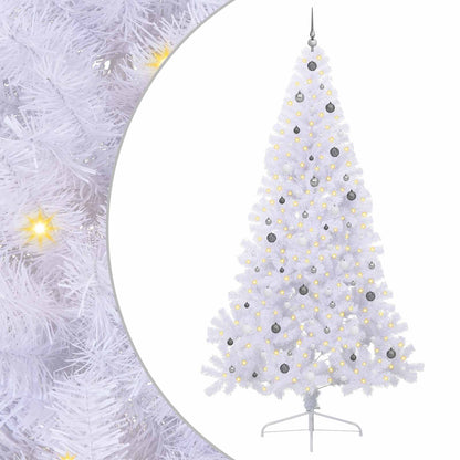 Kunstkerstboom met 300 LED Wit 240 cm PVC en staal