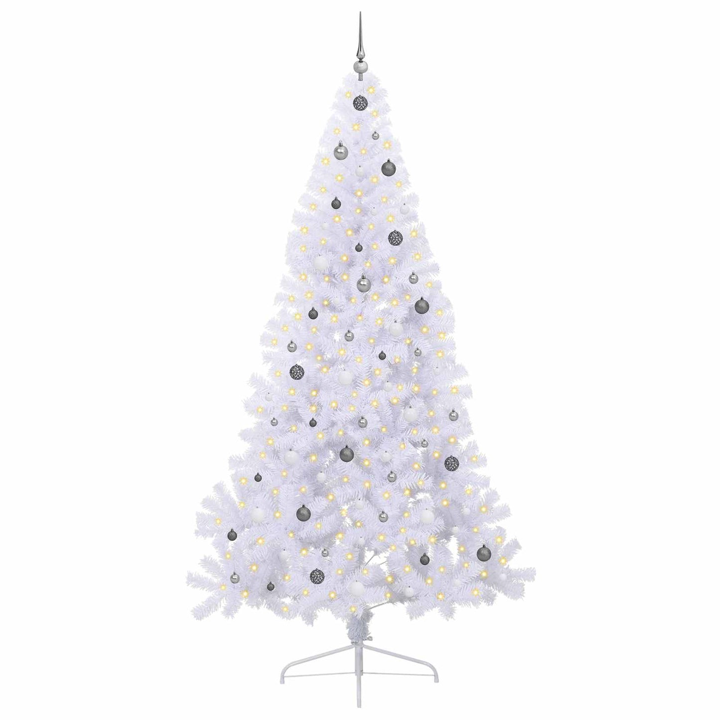 Kunstkerstboom met 300 LED Wit 240 cm PVC en staal