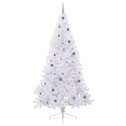 Kunstkerstboom met 300 LED Wit 240 cm PVC en staal