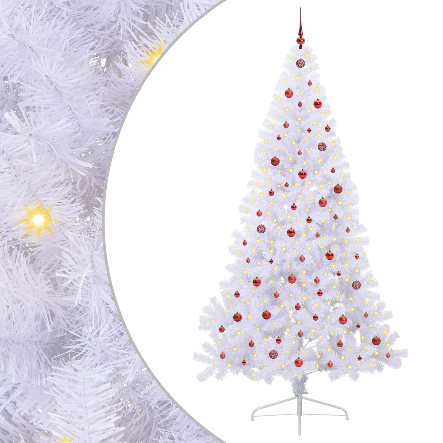 Kunstkerstboom met 300 LED Wit 240 cm PVC en staal