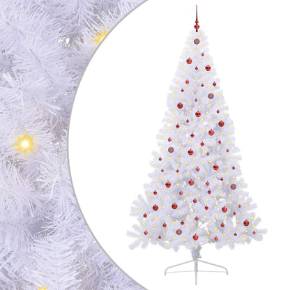 Kunstkerstboom met 300 LED Wit 240 cm PVC en staal