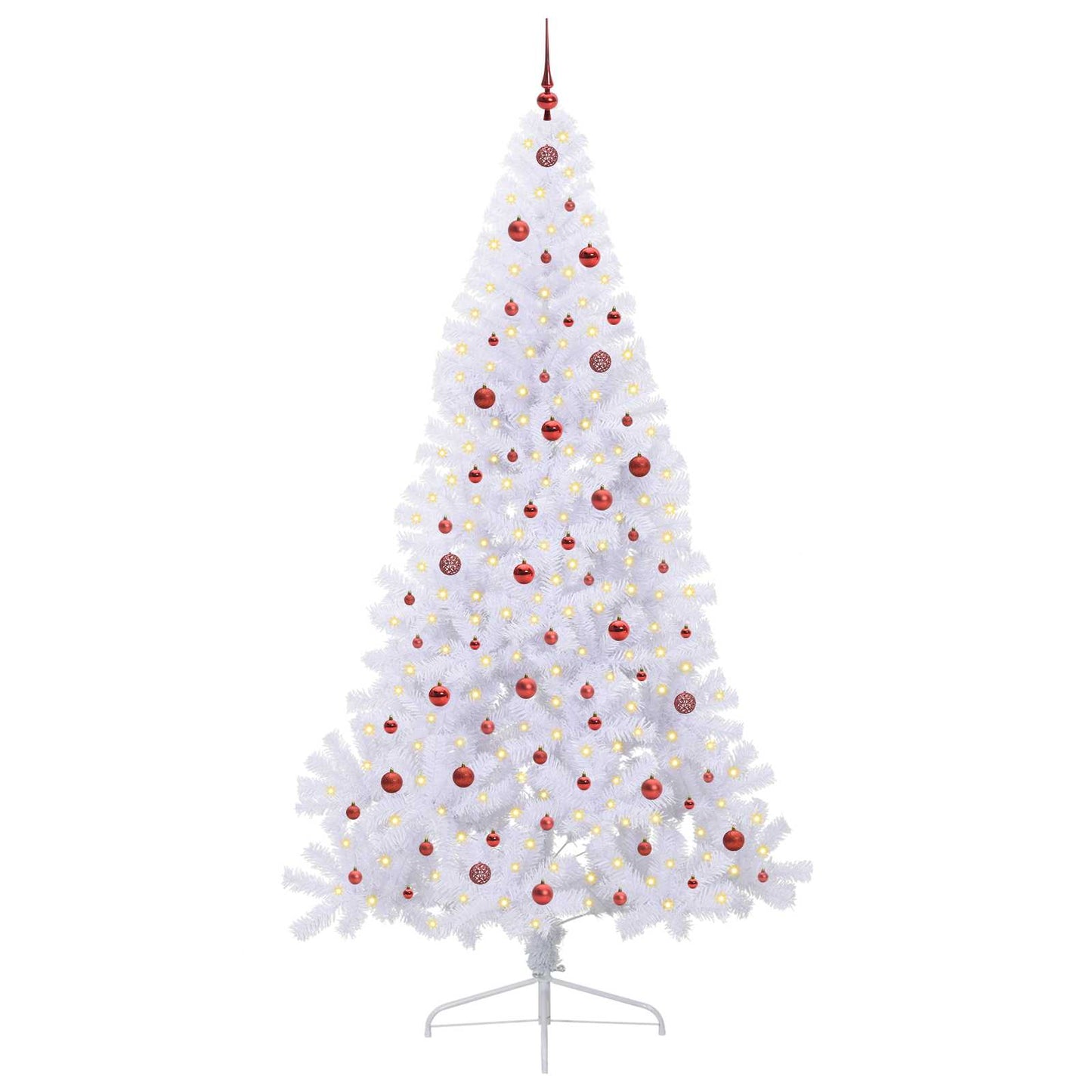 Kunstkerstboom met 300 LED Wit 240 cm PVC en staal