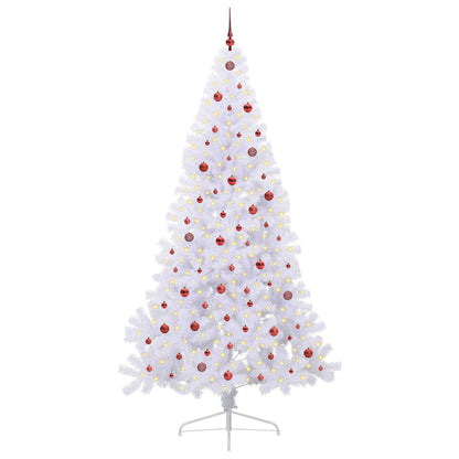 Kunstkerstboom met 300 LED Wit 240 cm PVC en staal