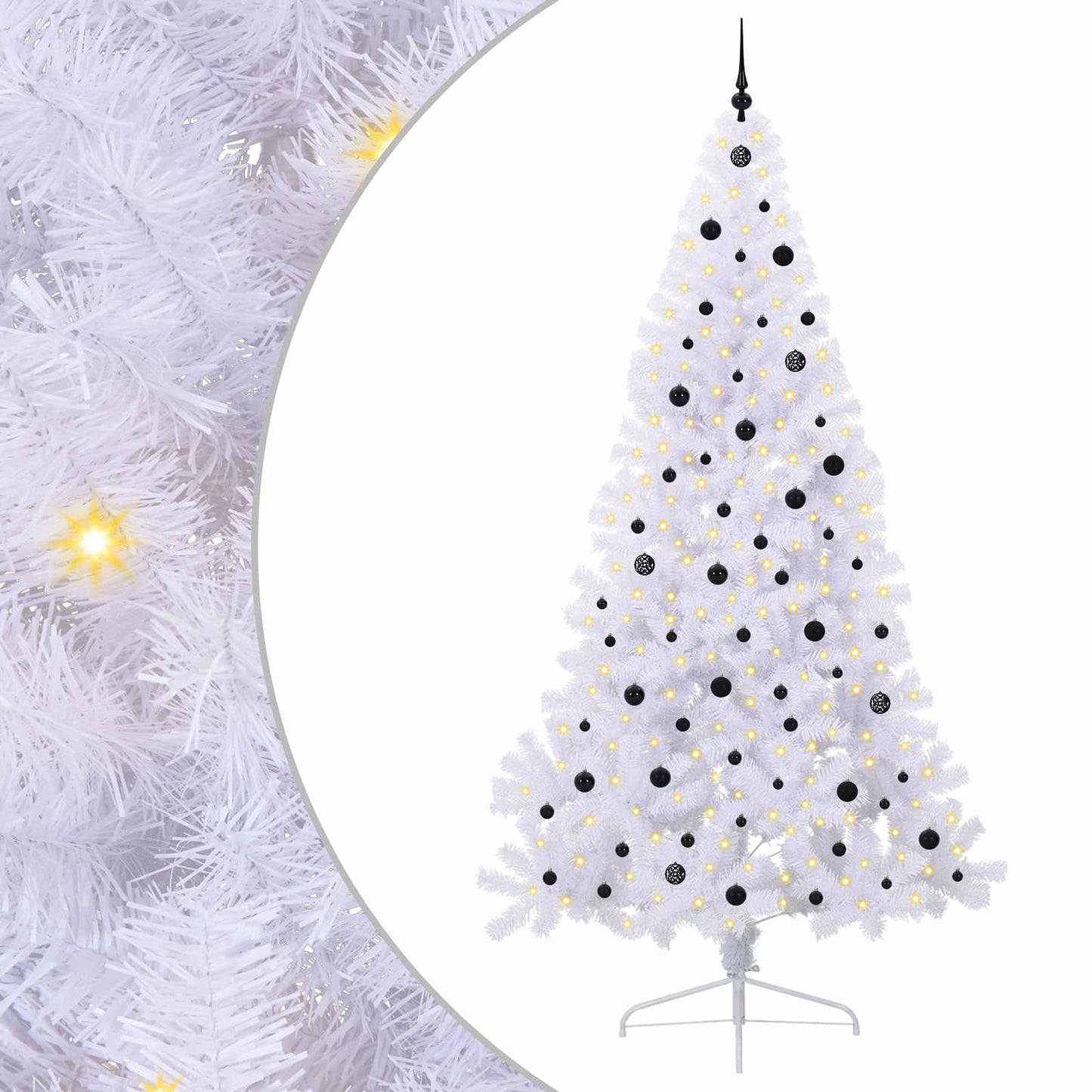 Kunstkerstboom met 300 LED Wit 240 cm PVC en staal