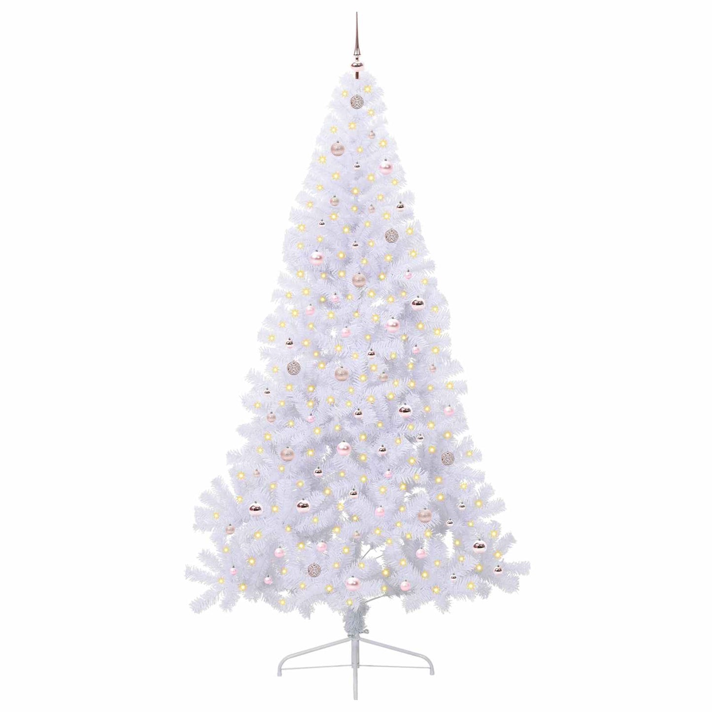 Kunstkerstboom met 300 LED Wit 240 cm PVC en staal