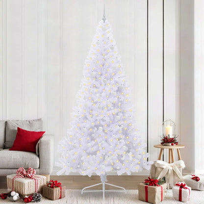 Kunstkerstboom met 300 LED Wit 240 cm PVC en staal