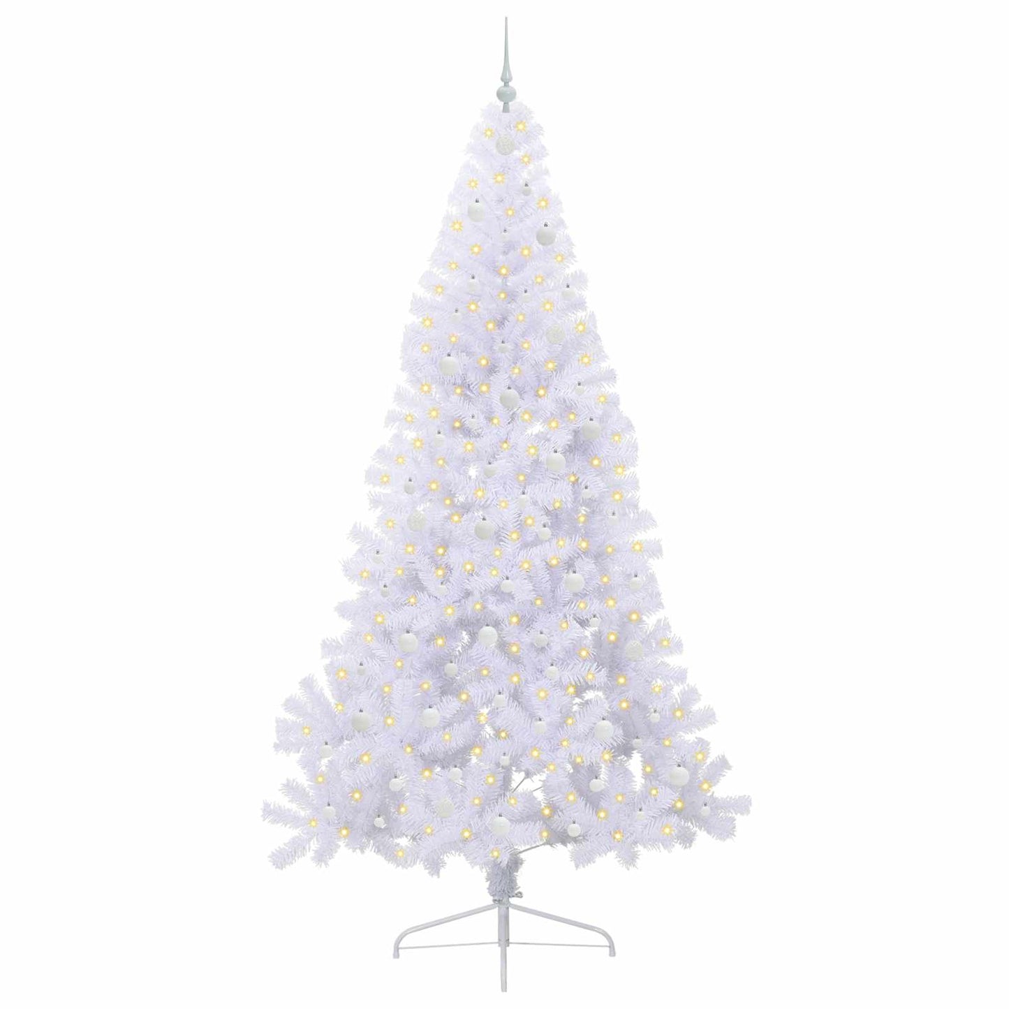 Kunstkerstboom met 300 LED Wit 240 cm PVC en staal