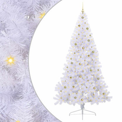 Kunstkerstboom met 300 LED Wit 240 cm PVC en staal