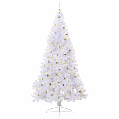 Kunstkerstboom met 300 LED Wit 240 cm PVC en staal