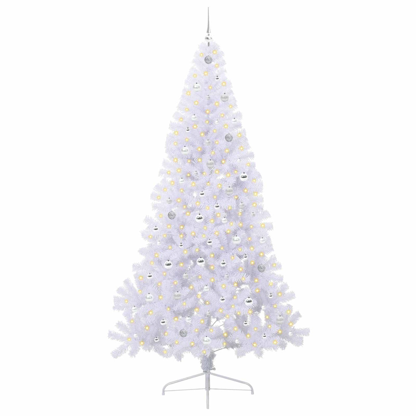 Kunstkerstboom met 300 LED Wit 240 cm PVC en staal