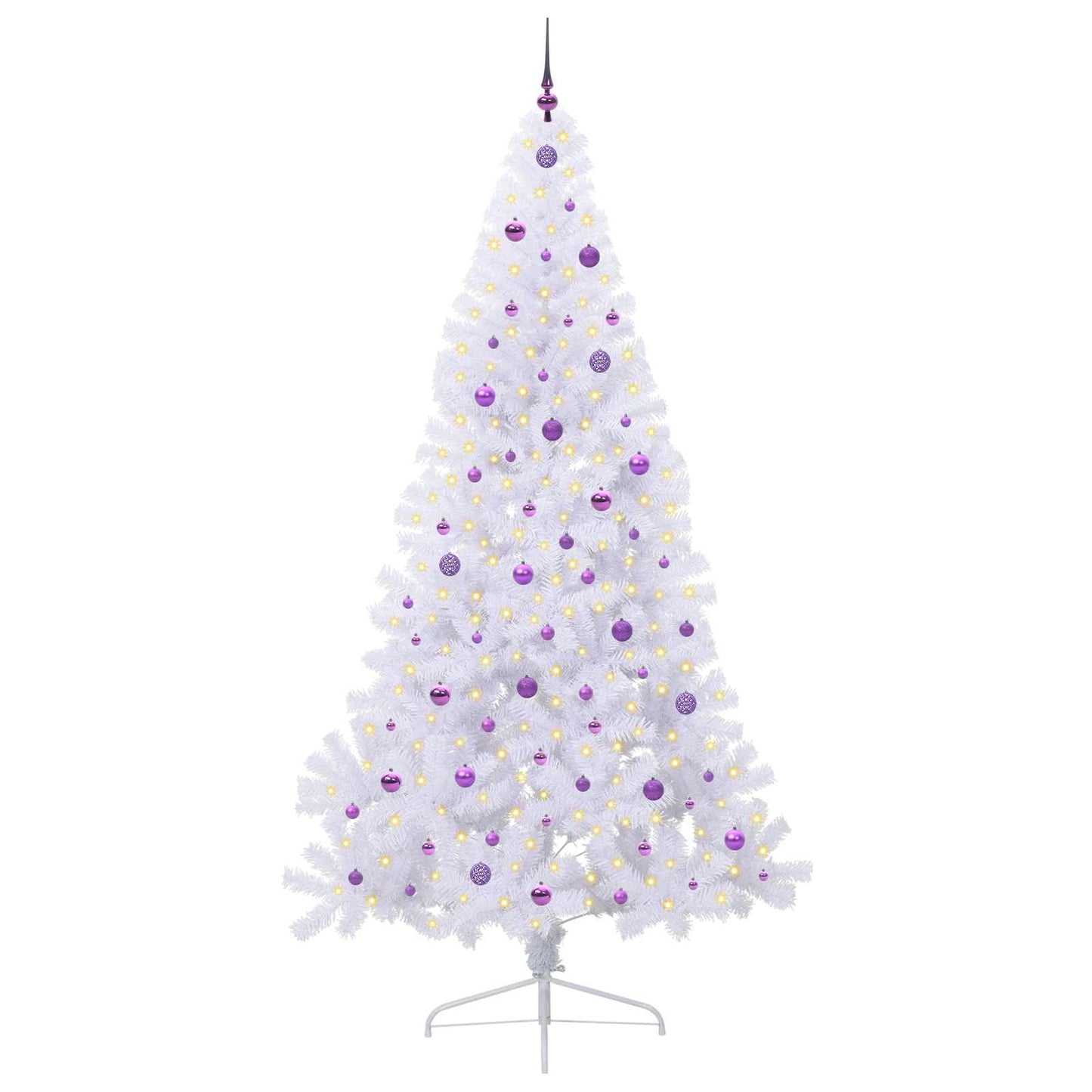 Kunstkerstboom met 300 LED Wit 240 cm PVC en staal