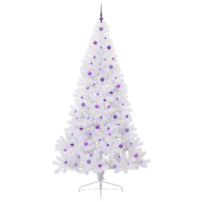 Kunstkerstboom met 300 LED Wit 240 cm PVC en staal