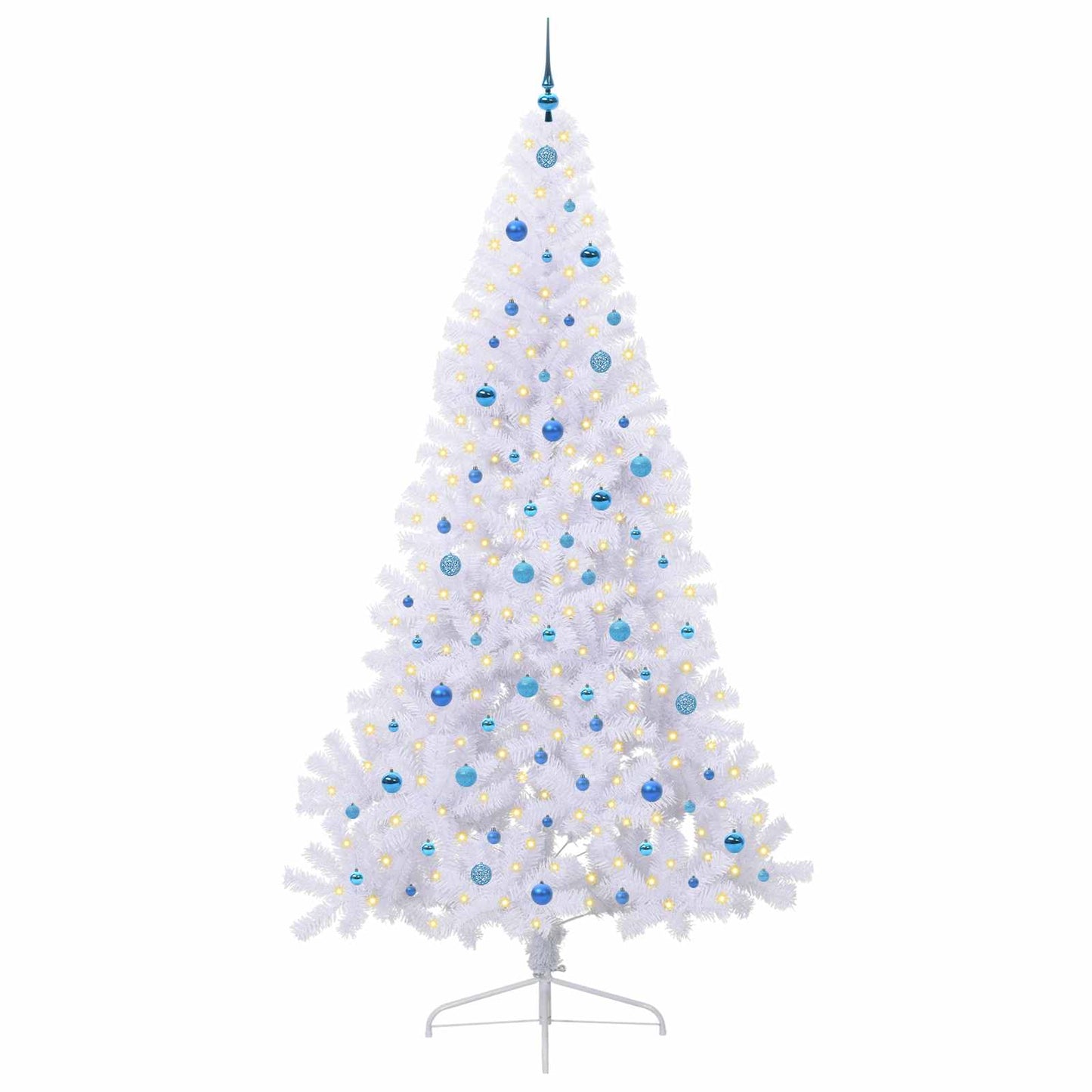 Kunstkerstboom met 300 LED Wit 240 cm PVC en staal