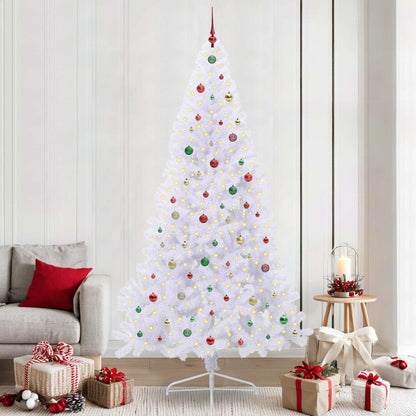 Kunstkerstboom met 300 LED Wit 240 cm PVC en staal