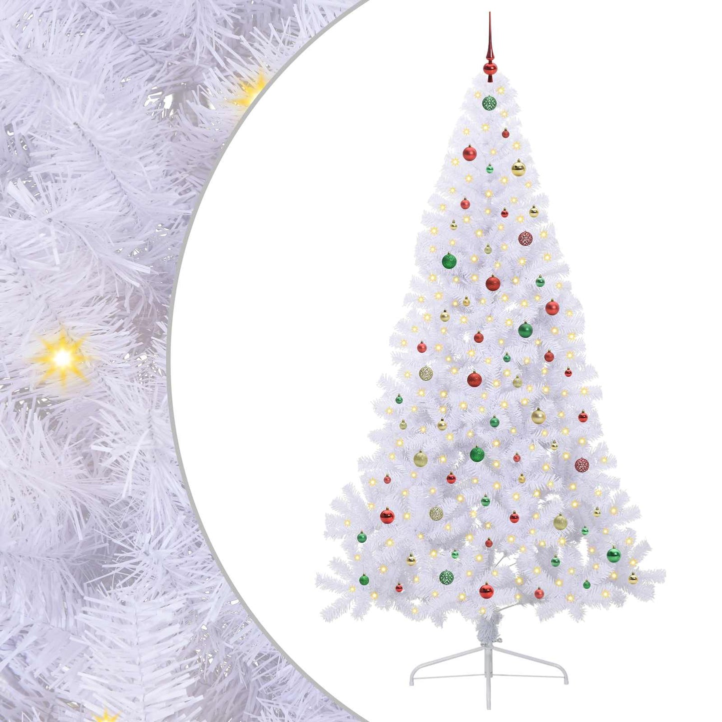 Kunstkerstboom met 300 LED Wit 240 cm PVC en staal