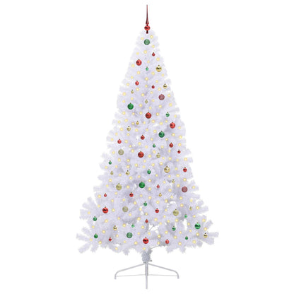 Kunstkerstboom met 300 LED Wit 240 cm PVC en staal