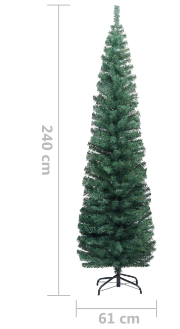 Kunstkerstboom met standaard smal PVC groen