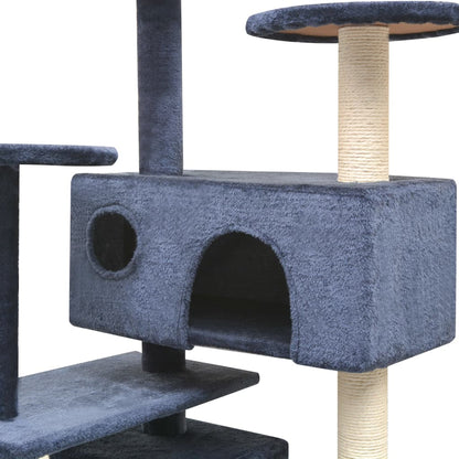 Cat scratching post with sisal scratching posts 125 cm dark blue