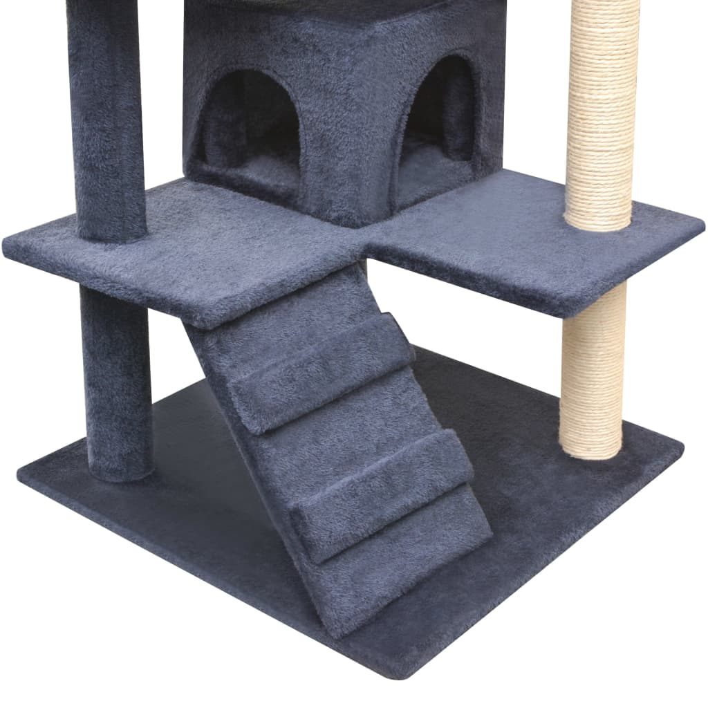 Cat scratching post with sisal scratching posts 125 cm dark blue