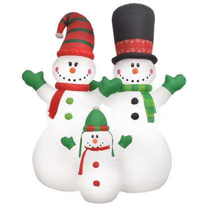 Kerstsneeuwpoppen Santa Family opblaasbaar LED IP44 240 cm