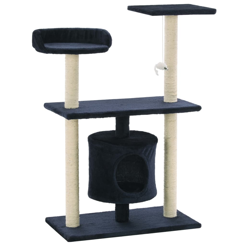 Cat scratching post with sisal scratching posts 95 cm dark blue