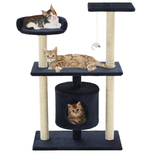 Cat scratching post with sisal scratching posts 95 cm dark blue
