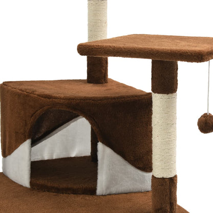 Cat scratching post with sisal scratching posts 203 cm brown and white
