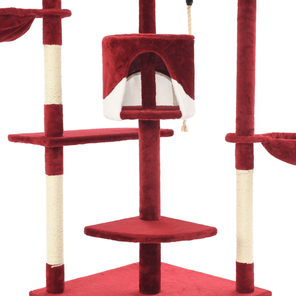 Cat scratching post with sisal scratching posts 203 cm red and white