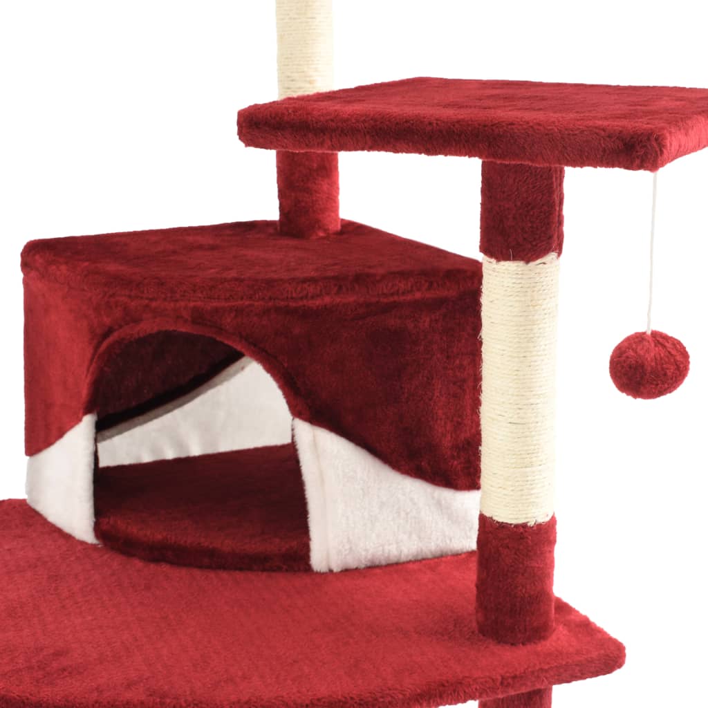 Cat scratching post with sisal scratching posts 203 cm red and white