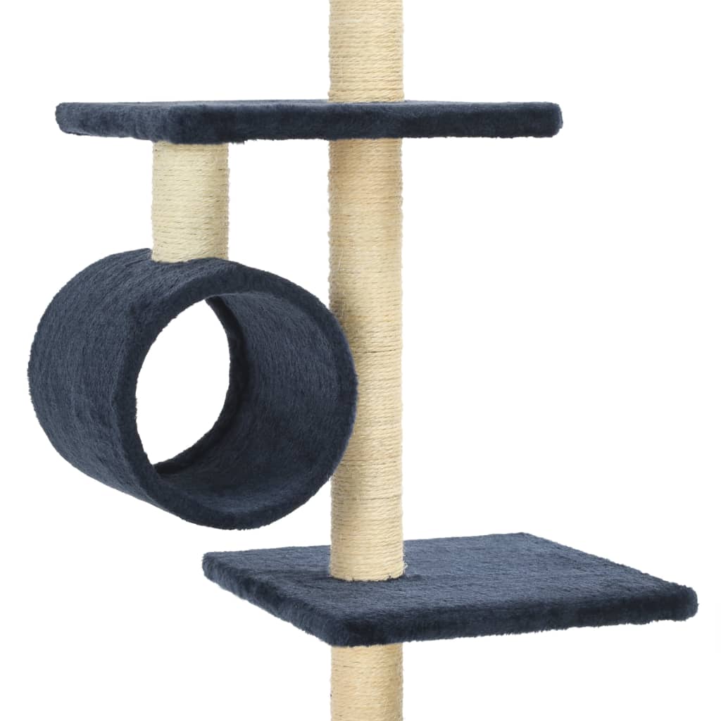 Cat scratching post with sisal scratching posts 260 cm dark blue