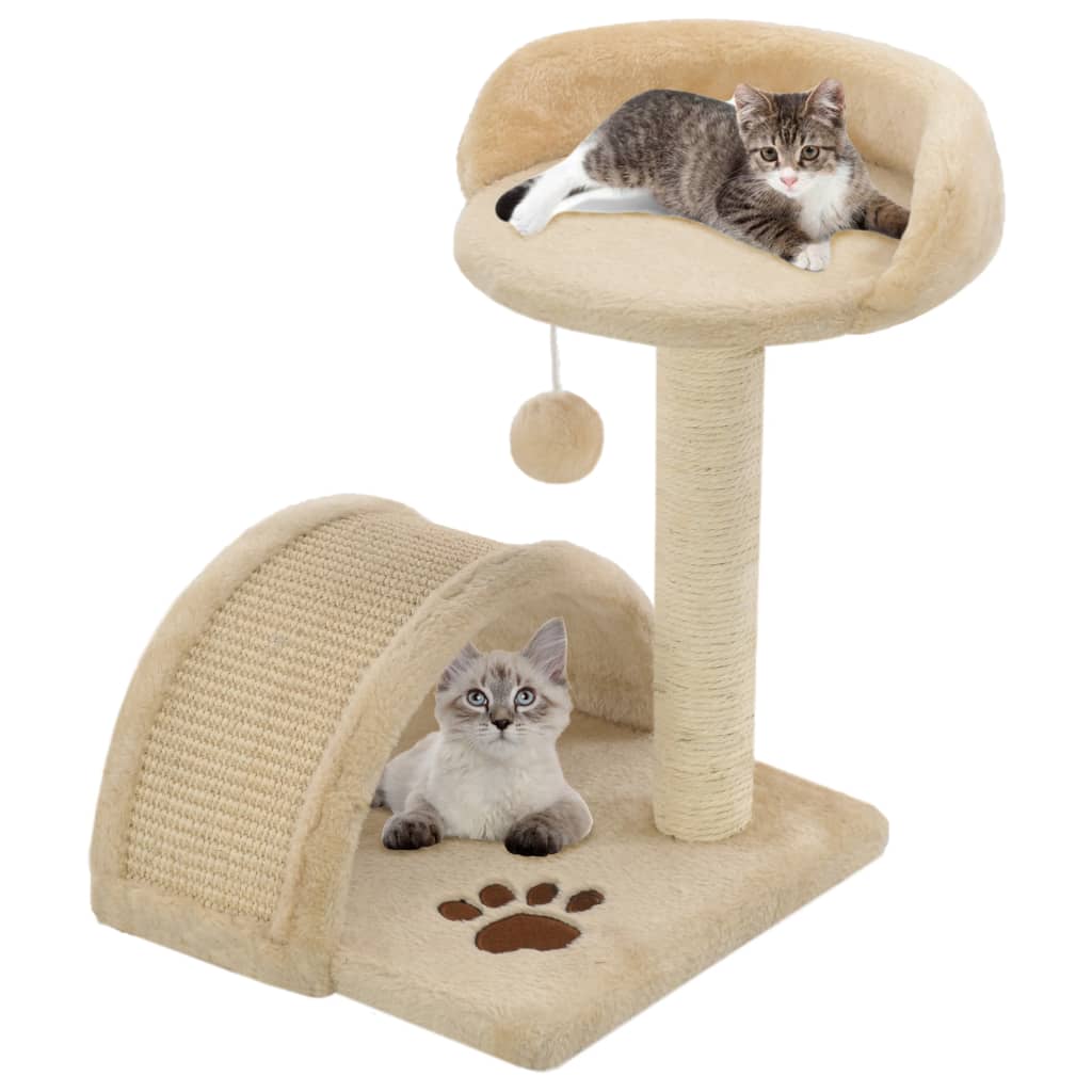 Cat scratching post with sisal scratching post 40 cm beige and brown